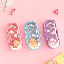 Kakao Friends Little Friends Dreaming Transparent Pencil Case (Choonsik/Ryan/Apeach) | 180° Dual-Zipper Pouch | Glossy Enamel | Made in Korea Kakao Friends Little Friends Dreaming Transparent Pencil Case (Choonsik/Ryan/Apeach) | 180° Dual-Zipper Pouch | Glossy Enamel | Made in Korea
